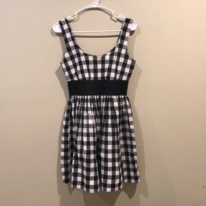 Aqua Black and white gingham dress size M